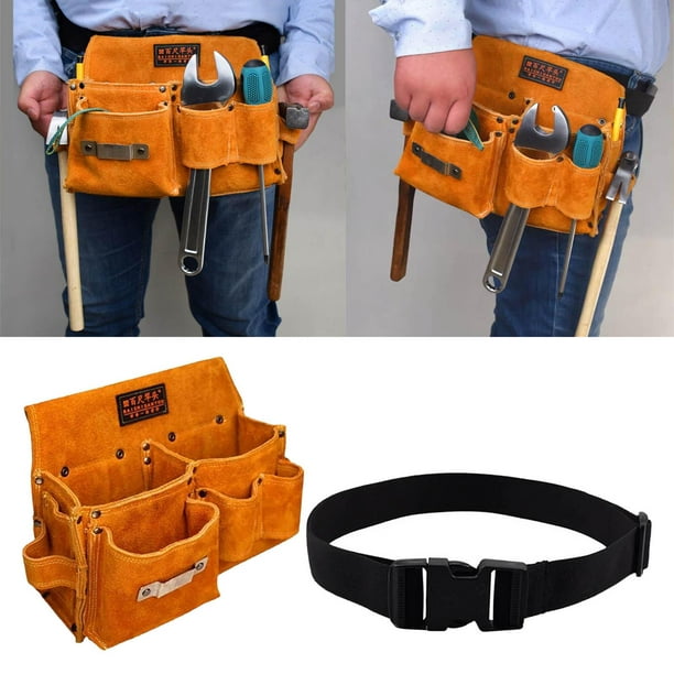 Comprar Riñonera de trabajo, bolsa de almacenamiento de herramientas de  hardware con cinturón, kit de herramientas de tela de doble capa para  electricista profesional