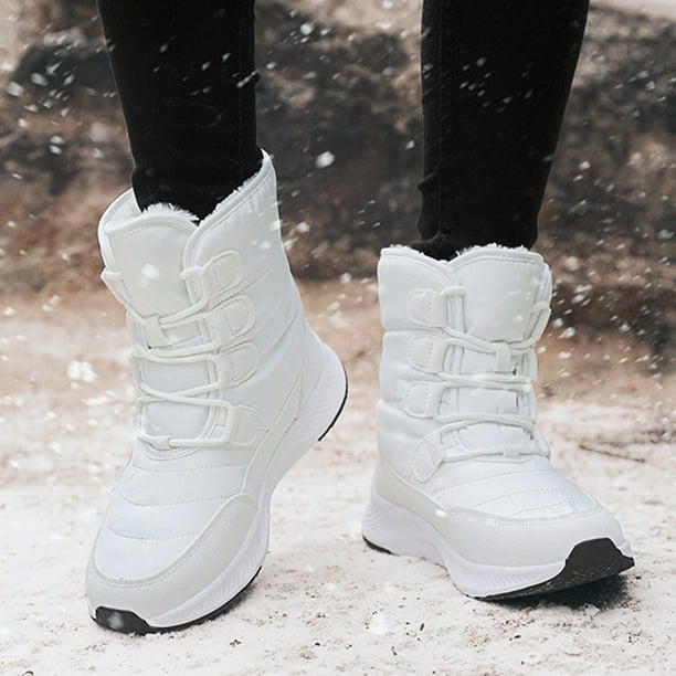 Botas de nieve Botas Nieve Mujer Senderismo Cómodo Invierno Calzado Mujer  (36) Blanco Likrtyny Tenis De Mujer Tenis De Hombre