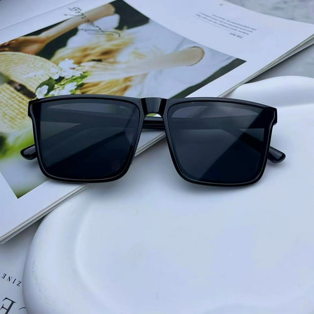 2023 gafas de sol cuadradas con montura súper grande para mujer, gafas de  sol pequeñas retro simples anti-ultravioleta para mujer, color negro 2  LingWen 9024735091547