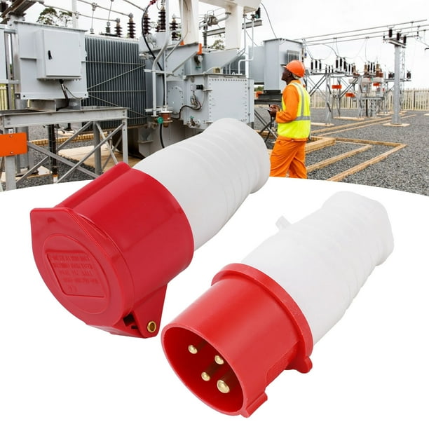 Conector de corriente industrial trifásico, conector de enchufe fuerte  Conector de corriente industrial para ferrocarril para estacionamiento
