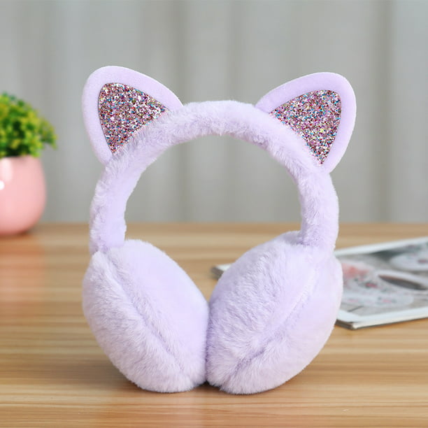 Orejeras de felpa para niños pequeños Protección auditiva de invierno para  niñas y niños Orejeras Coueur (Color rosa púrpura) Carga de dos piezas