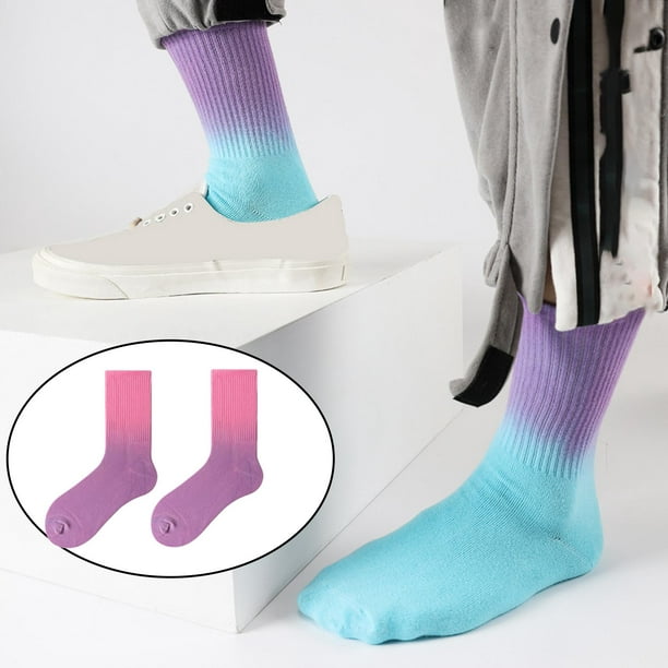 Calcetines deportivos casuales de para mujer, calcetines para para pareja, calcetines deportivos de absorbente, decoración artístic Rosa púrpura Baoblaze Calcetines largos degradados Walmart en línea