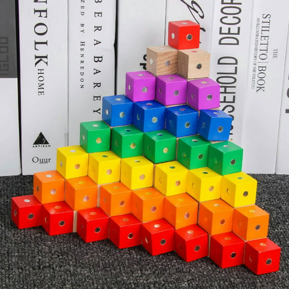 gwong juguete 10 unids de madera magnetic cubic blocks ladrillos diy building educational kids toy gwong 30003988