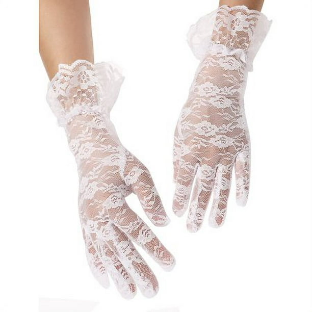 GUANTES DE BLONDA BLANCA PARA MUJER