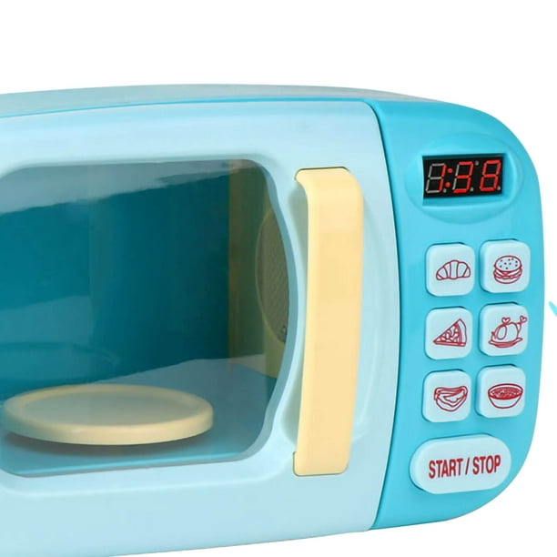 Niños Mini lindo horno de microondas Simular juego de roles Juguete  educativo para niños Juguetes de cocina (azul)