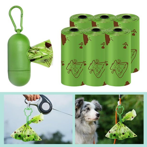 Bolsas para Perros, Perro con Dispensador, Bolsa Biodegradable, Sin , Extra  Gruesas 6 Yuyangstore bolsa de caca biodegradable