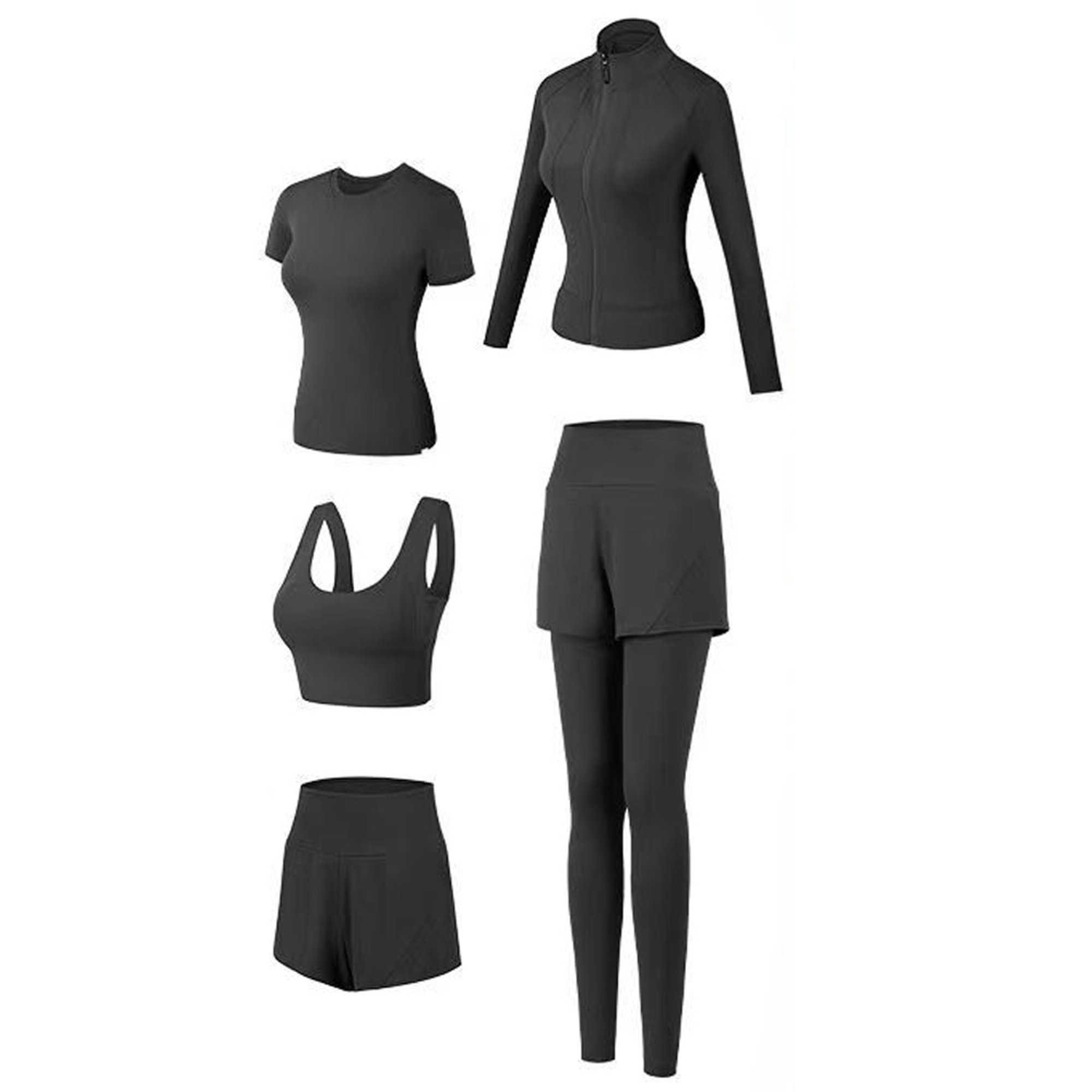 5 piezas de trajes de entrenamiento para mujer, conjuntos atléticos, trajes  deportivos, yoga, gimnasio, fitness, ejercicio, ropa para correr