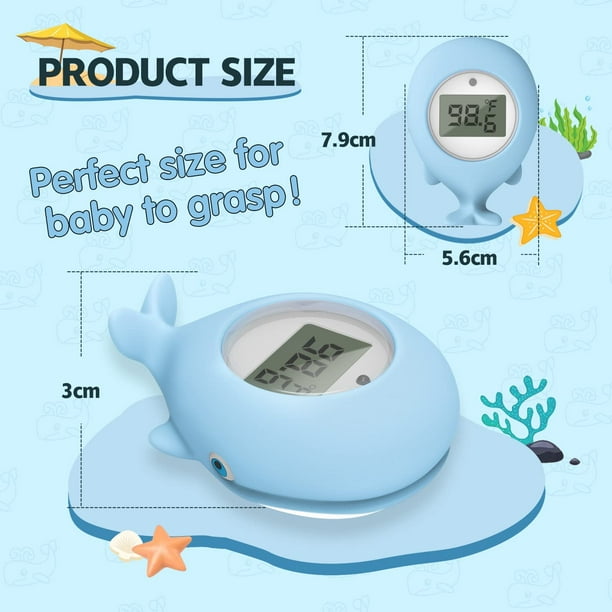  Termómetro de baño, oso encantador flotador de plástico,  juguete para bebé, bañera, termómetro con sensor de agua : Bebés
