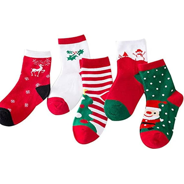 Calcetines infantiles alegres Reno de Navidad