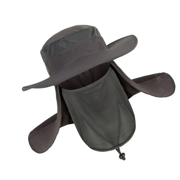 Sombreros de sol para hombres secado rápido, impermeable, nylon  transpirable, velo extraíble, sombreros de campamento de pesca al aire  libre, gris oscuro ANGGREK Otros