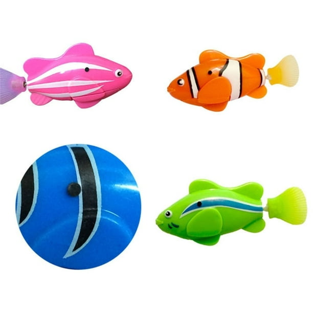 Juguetes interactivos de peces robot para gatos peces de natación activados  por agua con luz LED juguete de baño de peces de plástico para niños 2022  nuevo (azul) Sincero Hogar
