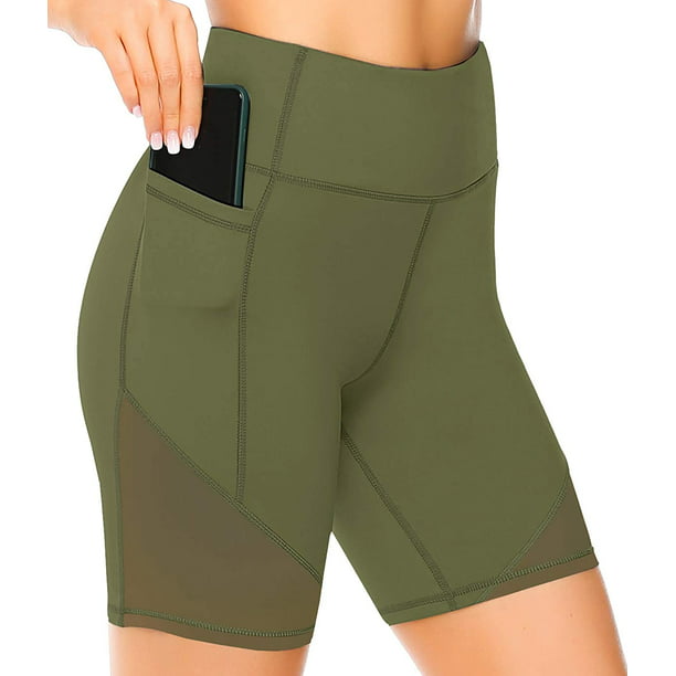 Leggings cortos de mujer Pantalones cortos de Yoga deportivos de secado  rápido de nailon y LICRA para mujer, mallas deportivas sólidas para  Fitness