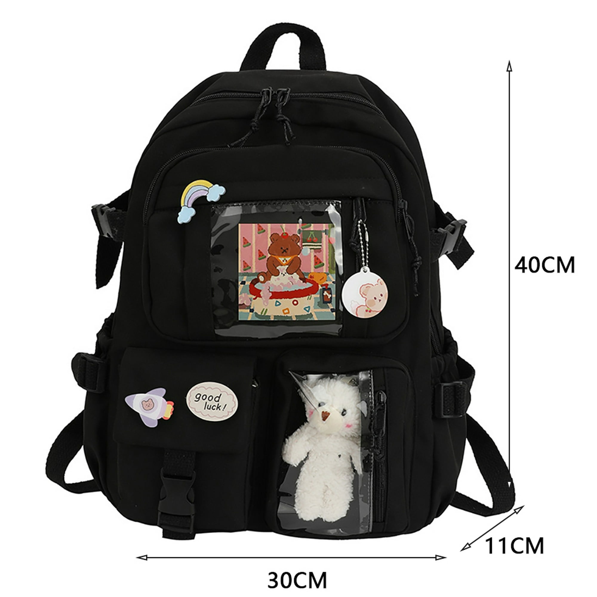 Mini mochila antirrobo para mujer, bonita mochila escolar para adolescentes  y niñas con cremallera segura y borla, Negro, Mochilas de viaje
