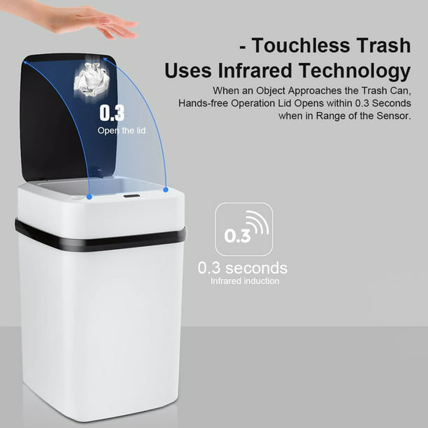 Siete cubos de basura inteligentes y automáticos: el abrir a mano