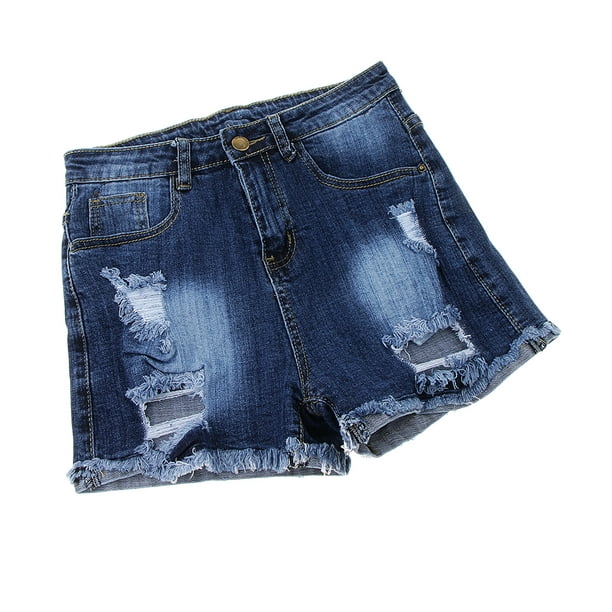 Pantalones cortos de mezclilla rasgados de cintura alta para mujer  Pantalones casuales de verano Pan Sunnimix jeans cortos mujeres