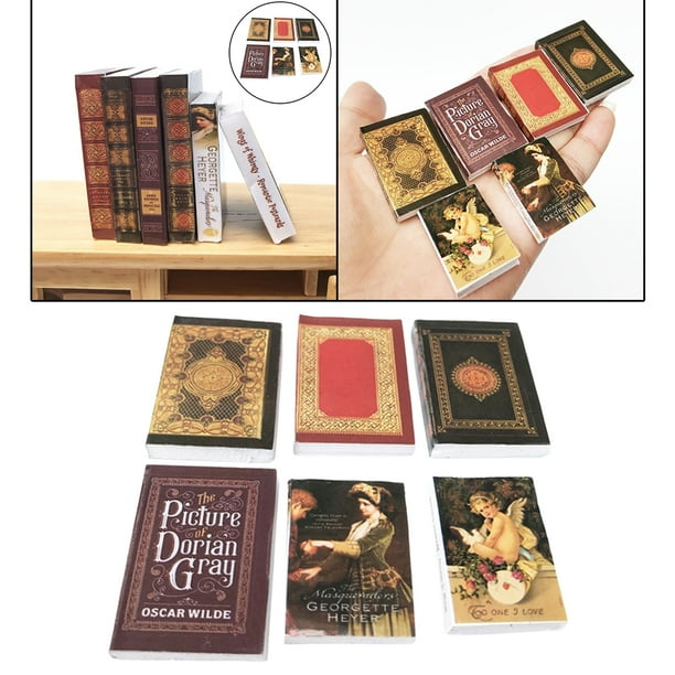 Libros en miniatura para casa de muñecas, mini libros a escala 1:12,  decoración de modelo para casa de muñecas, accesorios de casa de muñecas  para