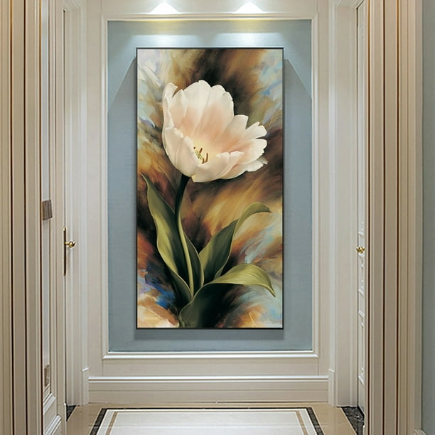 Pintar por números lienzo 20x20 cm paisaje tulipanes- Figured Art- Lloc  d'Art