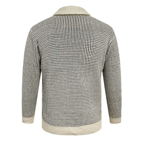 Suéter de punto de botón de cárdigan de solapa de otoño e invierno de moda para  hombre suéter de hombre Pompotops oipoqjl39590