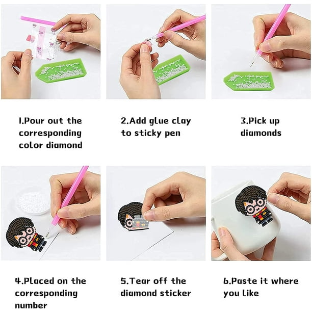 Pequeños kits de pegatinas de pintura de diamantes para principiantes y  niños
