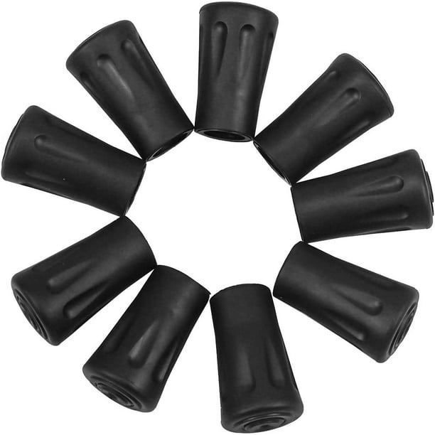 Dopkav 20 piezas/10 pares de puntas de goma de repuesto de 12 mm para  bastones de marcha nórdica, almohadilla de asfalto para bastones de trekking