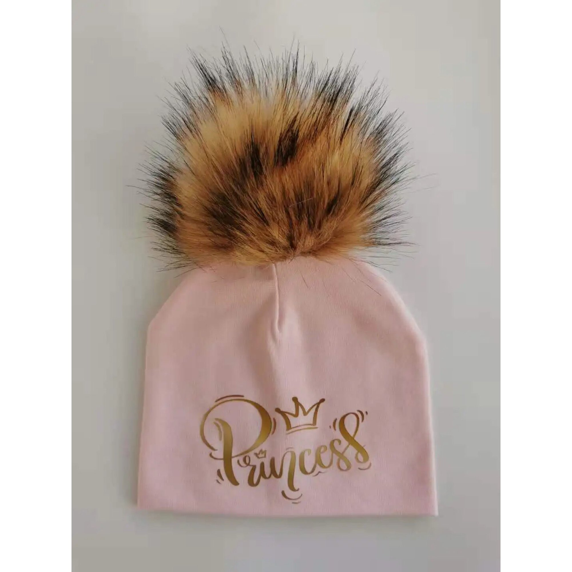 1 Gorro Bebé Recién Nacido Pompón Piel Sintética Desmontable