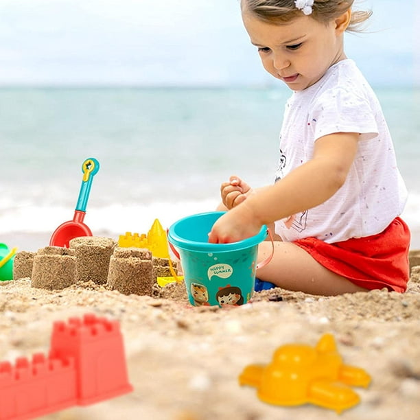 Juego de juguetes de arena para playa, 18 juguetes de playa gruesos, juego  de juguetes de playa para niños, con rastrillo de arena, regadera, cubo,  pala, rastrillo, regalo brillar Electrónica