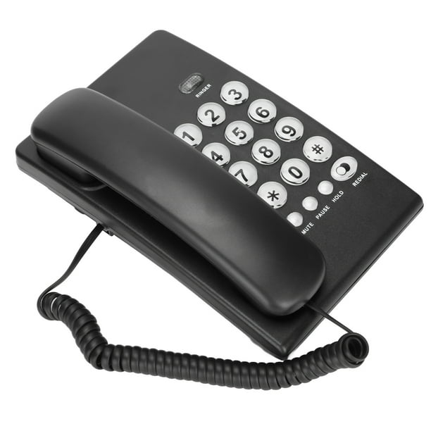  Teléfono con cable, teléfono con cable para el hogar Teléfonos  fijos con pantalla LCD, teléfono de escritorio, teléfono de la casa, para  el hotel de oficina en casa (negro) : Productos