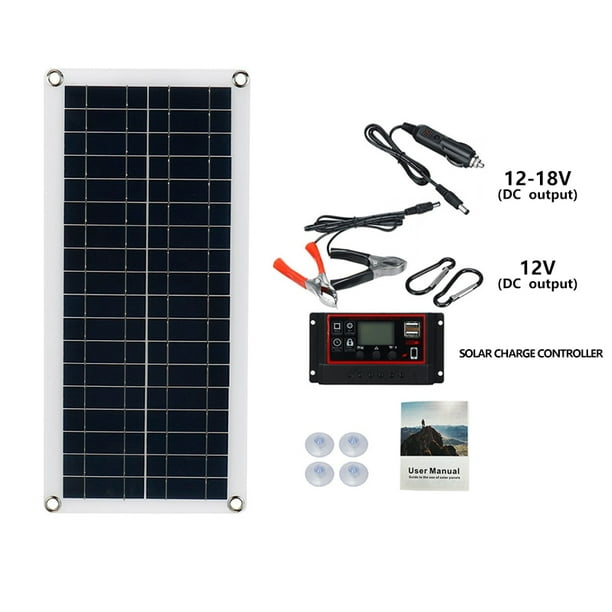 Panel Solar de 1000W, 12V, célula Solar, controlador de 10A-100A, Kit de  placa Solar para teléfono, RV, coche, caravana, casa, Camping, batería al  aire libre