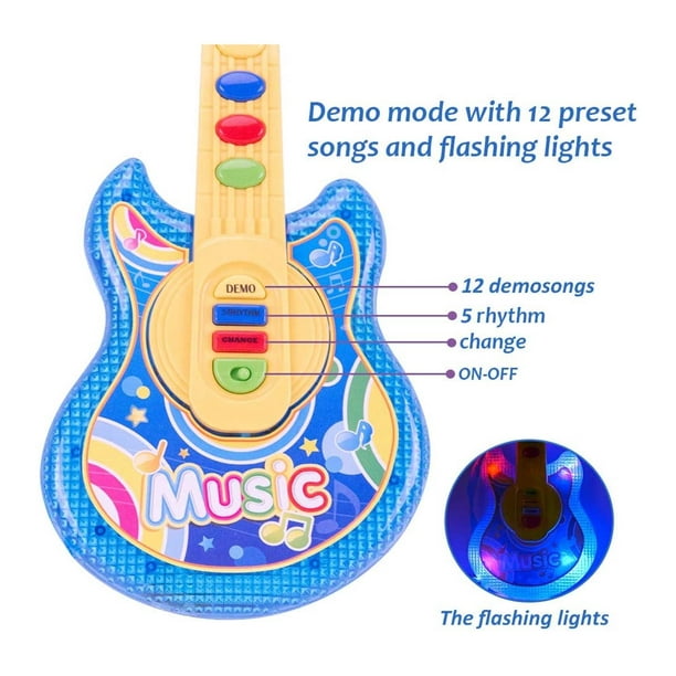Guitarra multifuncional didáctica de juguete, de color celeste, con me –  cocco & lolo