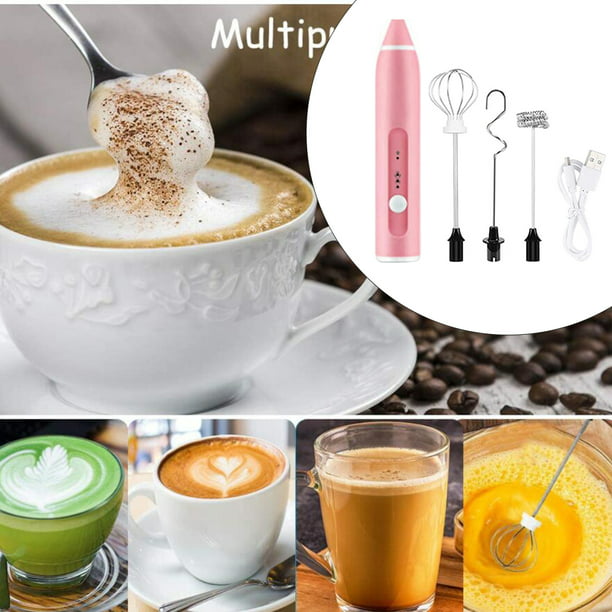 Espumador de leche de acero inoxidable eléctrico de alta velocidad Máquina  de espuma de mano Mezclador de bebidas Mezclador de café Batidora de leche
