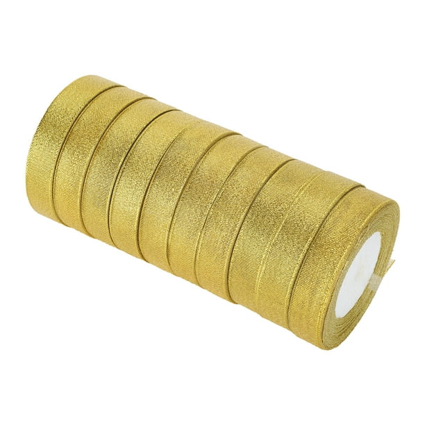 Paquete de cinta adhesiva de estilo holográfico/metálico de 2 rollos ~  Patrón de filigrana dorada