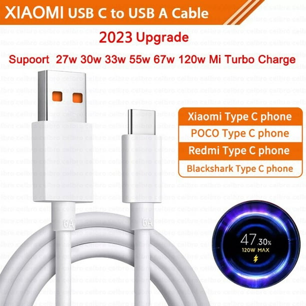 Xiaomi-cargador de Cable Usb Tipo C 6A Original, dispositivo de carga rápida  Turbo Tipo C de 120w, para Mi 12, 11, 10 Pro, 9, Poco Redmi Note K30S
