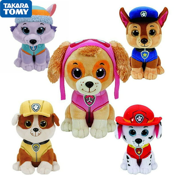 Figuras de acción de la patrulla canina para niños, de 15cm muñecos de  peluche, Marshall, Rocky, Zuma Fivean Peluches