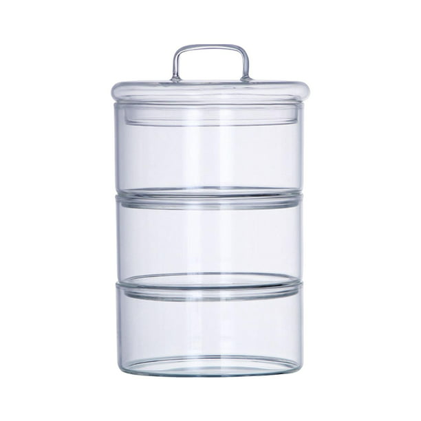 Restaurantware Vetri - Tarros de almacenamiento de vidrio de 30.4 onzas, 3  piezas de tarros de vidrio lavables para galletas, sellado hermético, apto
