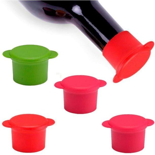 Tapones de silicona para botellas de vino, juego de 5 tapas de sellado  reutilizables e irrompibles BANYUO Hogar