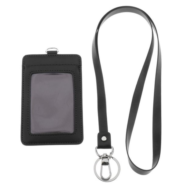 Porta para de identificación auténtica con cordón de alta resistencia  estilo vertical - 11 Negro 1 Zulema Porta credencial con cordón