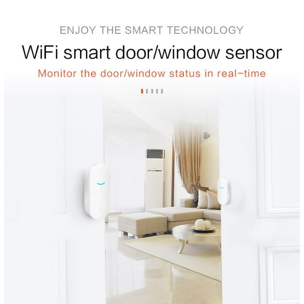 Sensor de puerta WiFi inteligente Tuya, detectores de puerta
