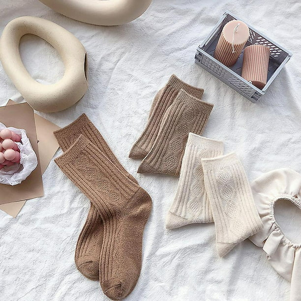 Nuevos calcetines de punto para mujer, calcetines de lana de Color sólido,  calentadores, bonitos cal ShuxiuWang