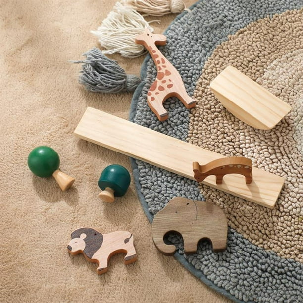 Juguetes Montessori para niños de 1, 2, 3, 4 años, animales de madera,  juguetes apilables, juguetes educativos preescolares, juego de equilibrio