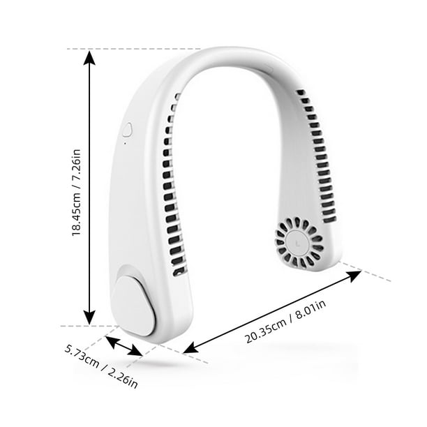 Ventilador de enfriamiento de cuello colgante Ventilador personal Enfriador  de aire recargable por USB Aire acondicionado Banda cuello de bajo Azul  Soledad Portátil