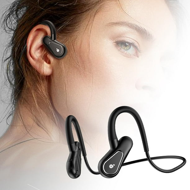 Auriculares de conducción ósea, auriculares deportivos Bluetooth 5.2 de  oreja abierta hasta 10 horas de reproducción, micrófono integrado,  auriculares