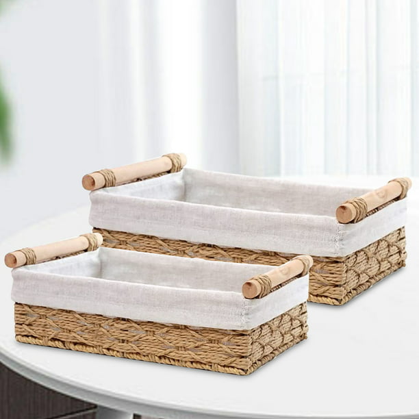 Cestas de mimbre decorativas pequeñas Cesta de papel de lavabo impermeable  para decoración del hogar Hugtrwg Para estrenar
