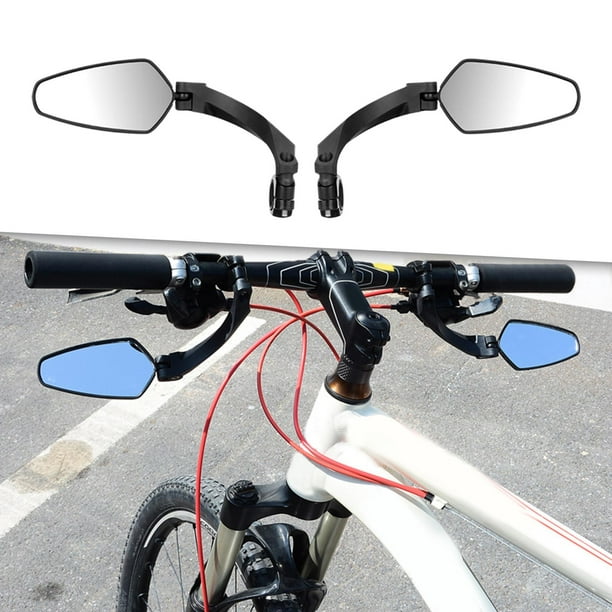 RYANGO Paquete de 2 espejos de bicicleta ajustables, espejo retrovisor para  manillar, espejo retrovisor redondo convexo acrílico para montaje en