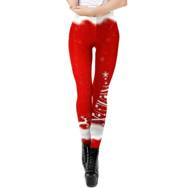 Gibobby Pantimedias Termicas Mujer Invierno Leggings con estampado navideño  para mujer Pantalones de Gibobby