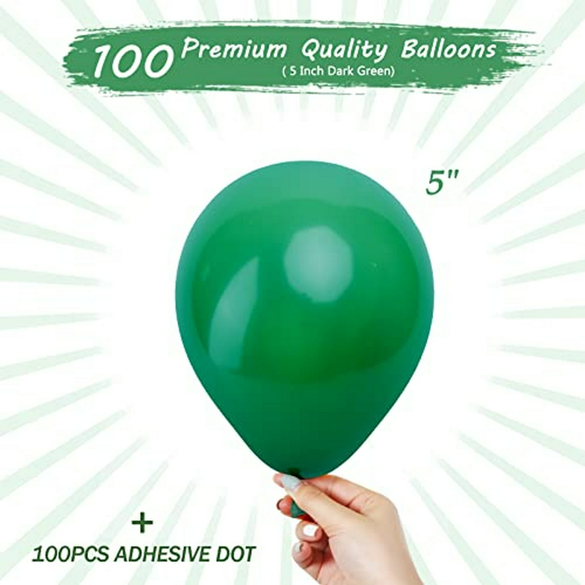  100 globos verdes, globos de látex verde de 12