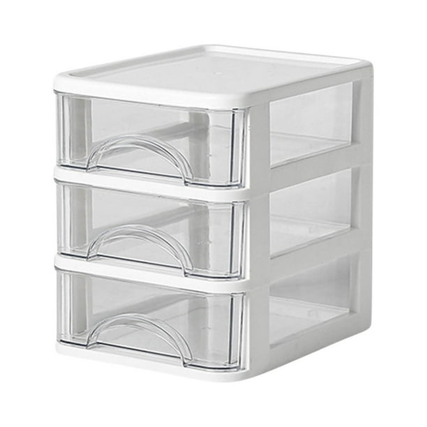 Vakitar Desk Storage Box Multi Tier Transparent Plastic Large