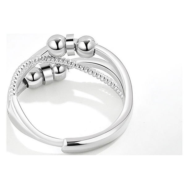  MTDBAOD Anillo antiestrés para mi hija, anillos de dedo  delicados y simples, anillo antiansiedad con cuentas giratorias, anillo  giratorio abierto ajustable, regalo para mujeres y niñas cumpleaños : Ropa,  Zapatos y