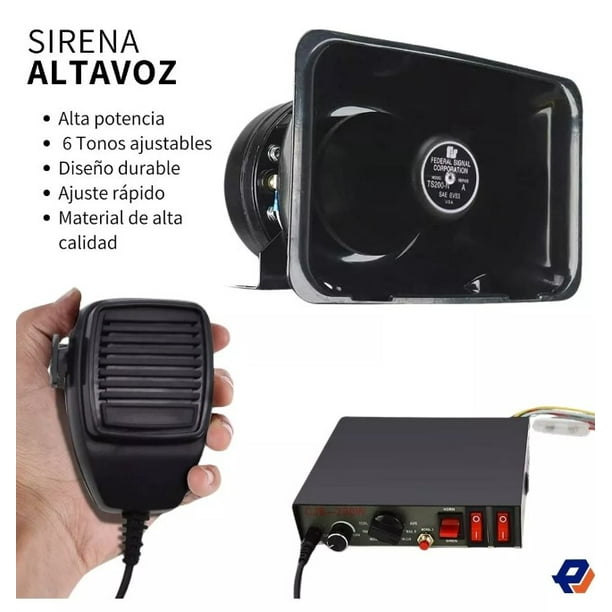 Bocina del coche Altavoz de sirena de grabación de coche, 12 V 100 W, 3  tonos, altavoz de sirena de Abanopi Bocina del coche