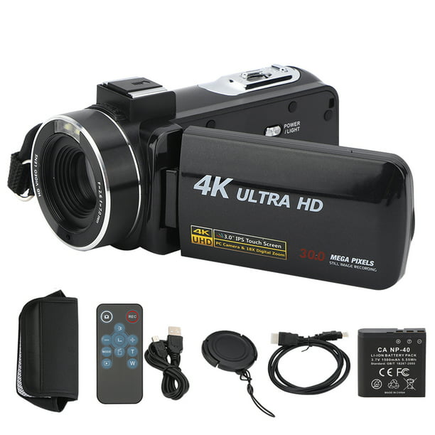  Cámara de video, 1080P 30MP videocámara IR de visión nocturna  Vlogging Cámara para , pantalla LCD de 3.0 pulgadas, cámara  grabadora de zoom digital 18X con control remoto, micrófono, mini 