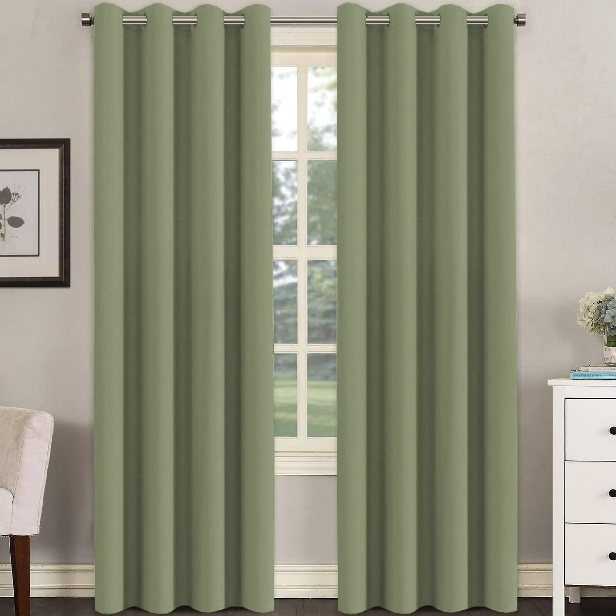 Cortinas blancas Paneles de tratamiento de ventana de 96 pulgadas de largo/Cortinas  para sala de estar Paneles de cortina con ojales de diseño moderno para  comedor, juego de 2Marfil52W x 72L